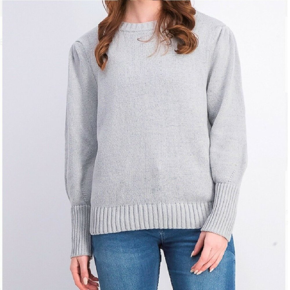 Style & Co XS Light Gray Puffy Sweater NWT CU30 - Picture 1 of 6